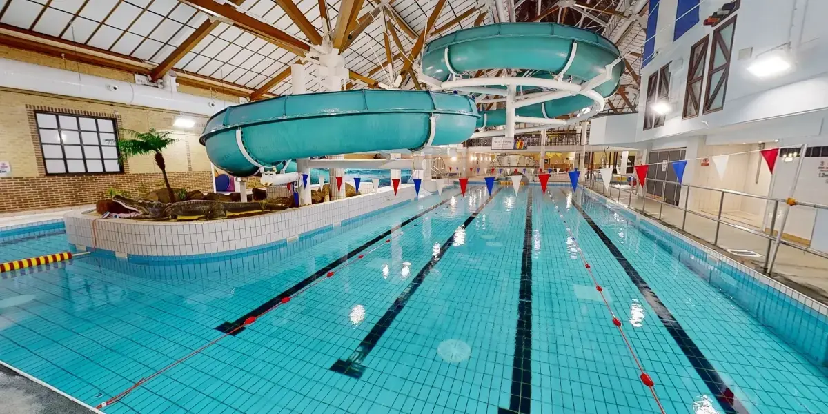 Swimming pool area at Romsey Rapids