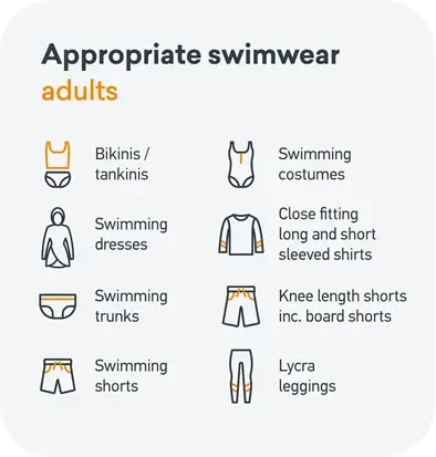 Appropriate swimwear for adults