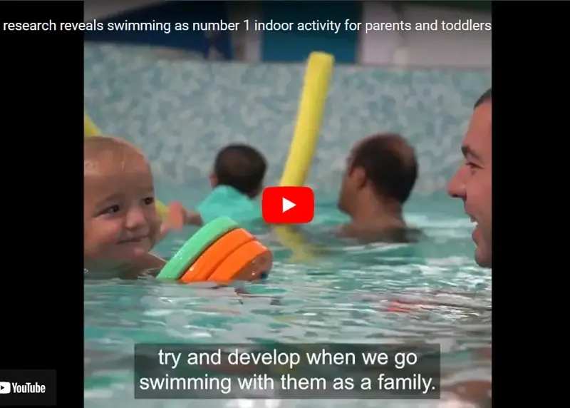 Video screengrab of people in swimming pool