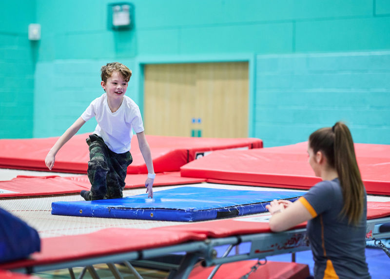 Boy Trampolining