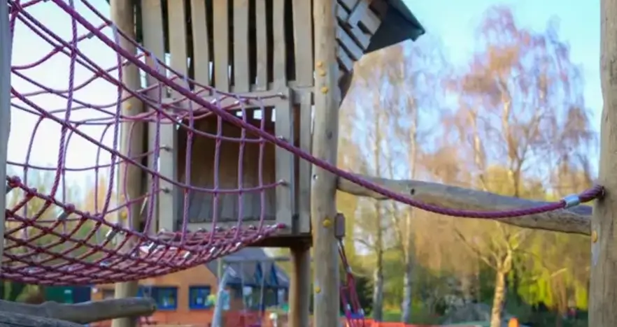 Rope bridge in play park