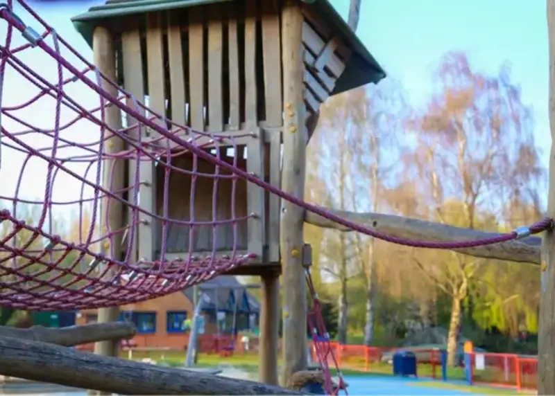 Rope bridge in play park