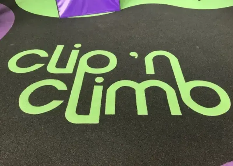 Clip n Climb mat at The Bridge