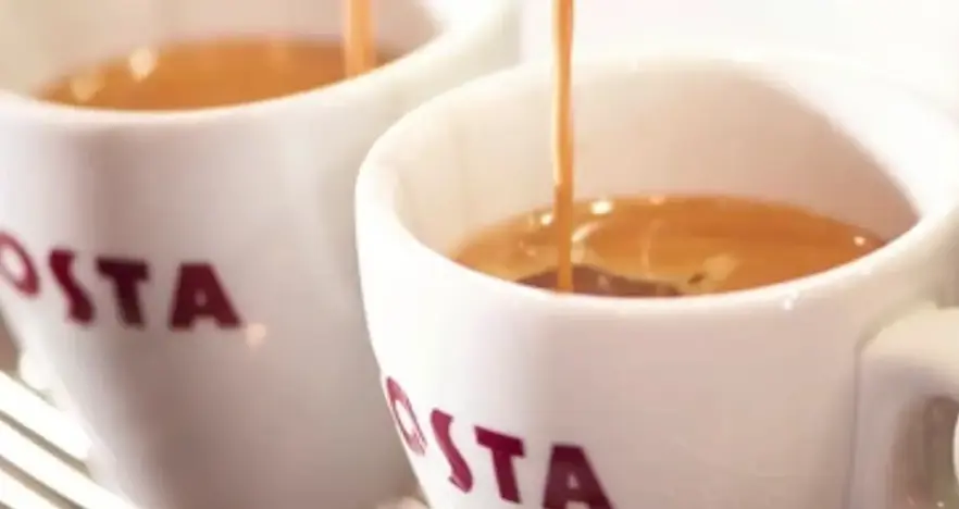 Close up of Costa Coffee cups