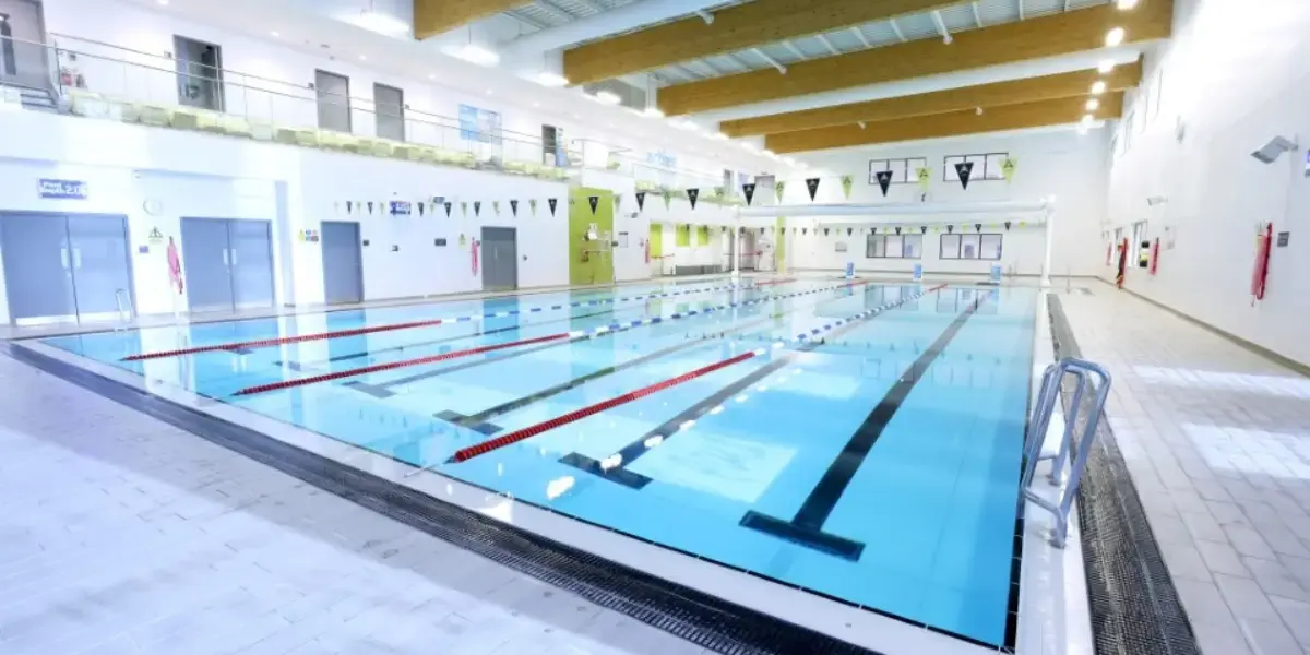 View of Ashington Leisure Centre swimming pool