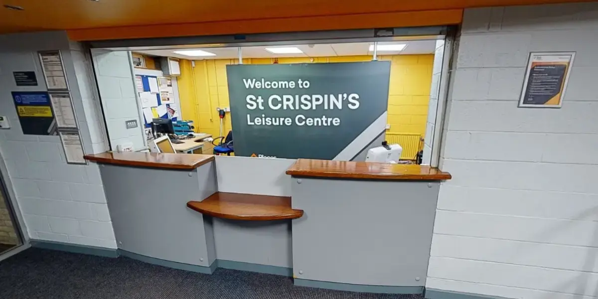 Reception area at St Crispins Leisure Centre