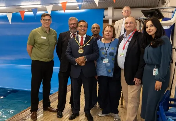 Epping mayor with members of staff at Epping Sports Centre