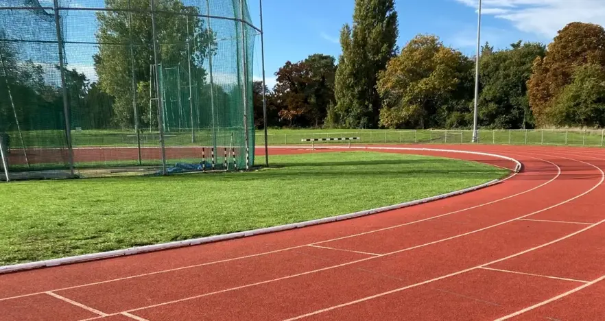 Running track with athletics field