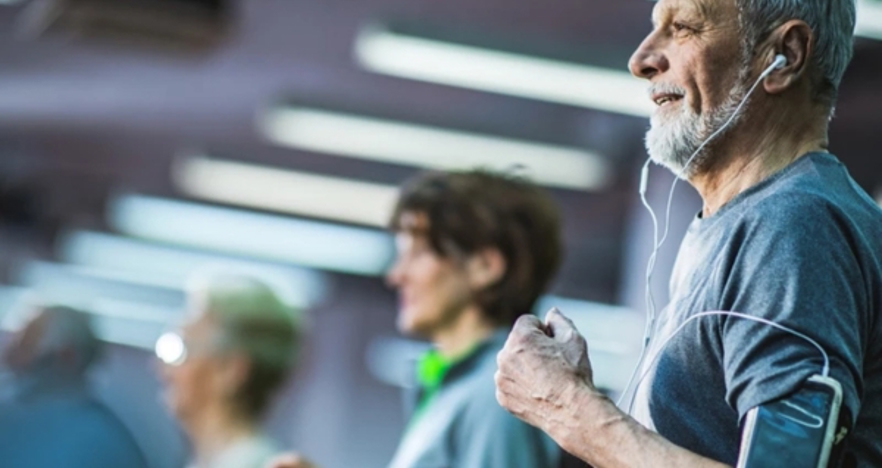 Two Column Senior On Treadmill
