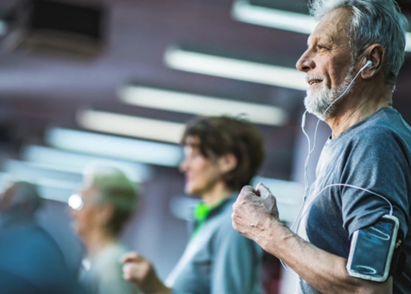 Two Column Senior On Treadmill