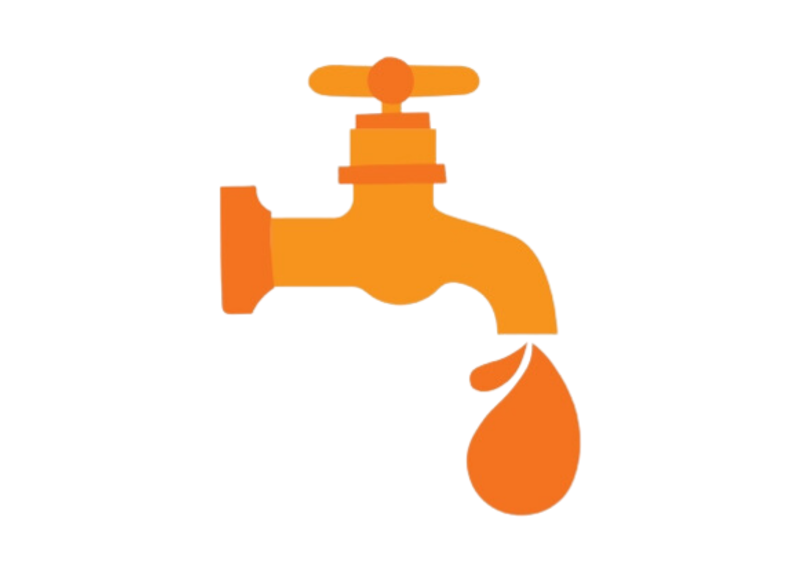 Orange water icon on clear background