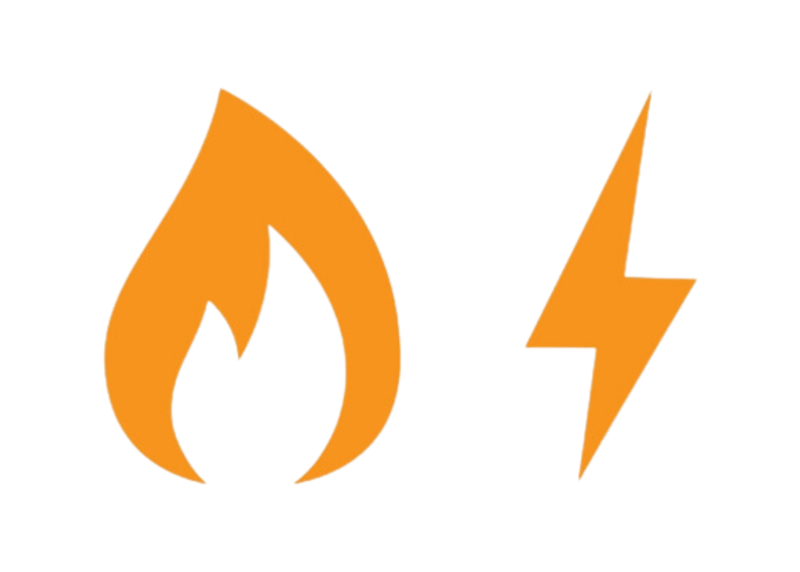 Orange gas and electricity icon