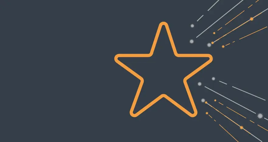 Orange star on dark grey background