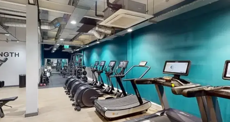 Gym with treadmills